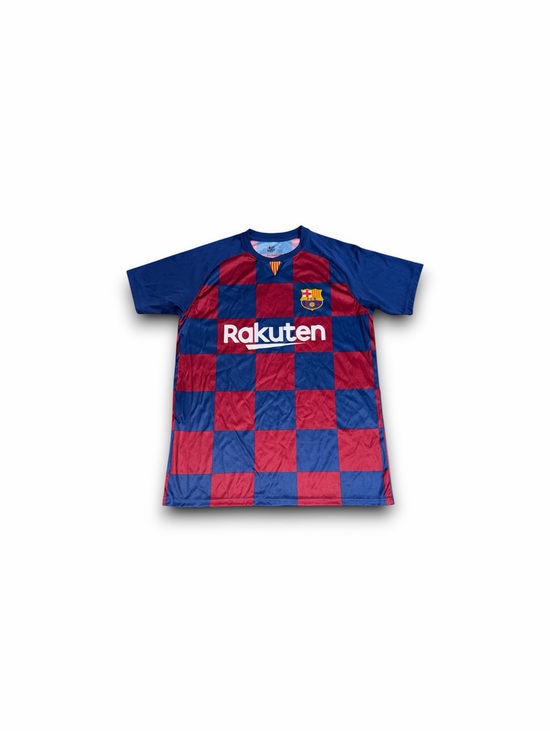 Fc Barcelona Other - FC Barcelona Blaugrana Red Blue Checkered Leo Messi #10 Jersey Adult Size Small